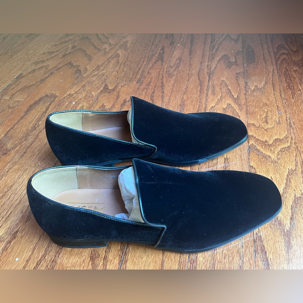 Men's Black Velvet Slip-On Loafers